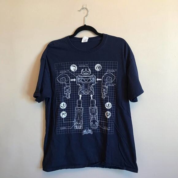 Vintage XL Fruit of the Loom Power Ranger men t-shirt blue - Picture 1 of 8